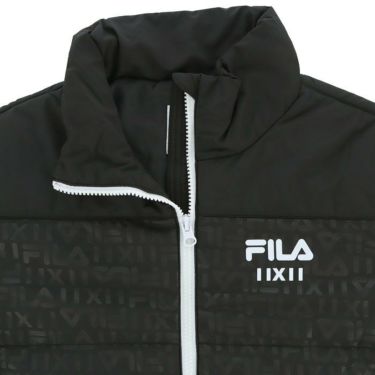 フィラ FILA　レディース ロゴデザイン タイポグラフィ柄 エンボスプリント 中綿入り 長袖 フルジップ ブルゾン 793-290 詳細3