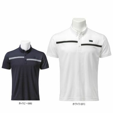 タイトリスト Titleist　メンズ ロゴデザイン 鹿の子 ライン切替 半袖 ボタンダウン ポロシャツ TKPMS105J　2023年モデル 詳細1