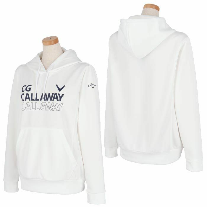 キャロウェイ Callaway　レディース ロゴデザイン ダンボール スウェット 長袖 Vガゼット プルオーバー パーカー C24117203　2024年モデル 詳細2