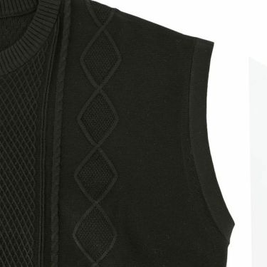 キャロウェイ Callaway　レディース ケーブル編み 配色ライン クルーネック ニット ベスト C24119201　2024年モデル 詳細4