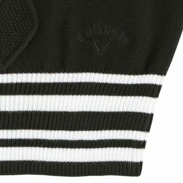 キャロウェイ Callaway　レディース ケーブル編み 配色ライン クルーネック ニット ベスト C24119201　2024年モデル 詳細5