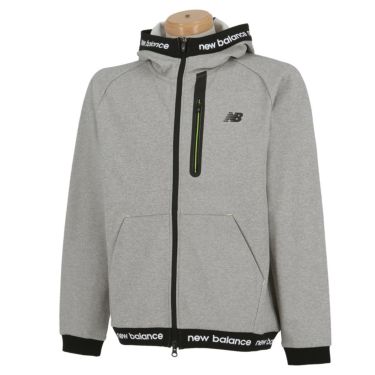 ニューバランスゴルフ　メンズ SPORT ロゴライン スウェット 長袖 フルジップ フーディー 012-4162001　2024年モデル グレー（020）