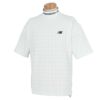 ニューバランスゴルフ　メンズ SPORT 千鳥柄 ジャカード 半袖 モックネックシャツ 012-4166001　2024年モデル ホワイト（030）