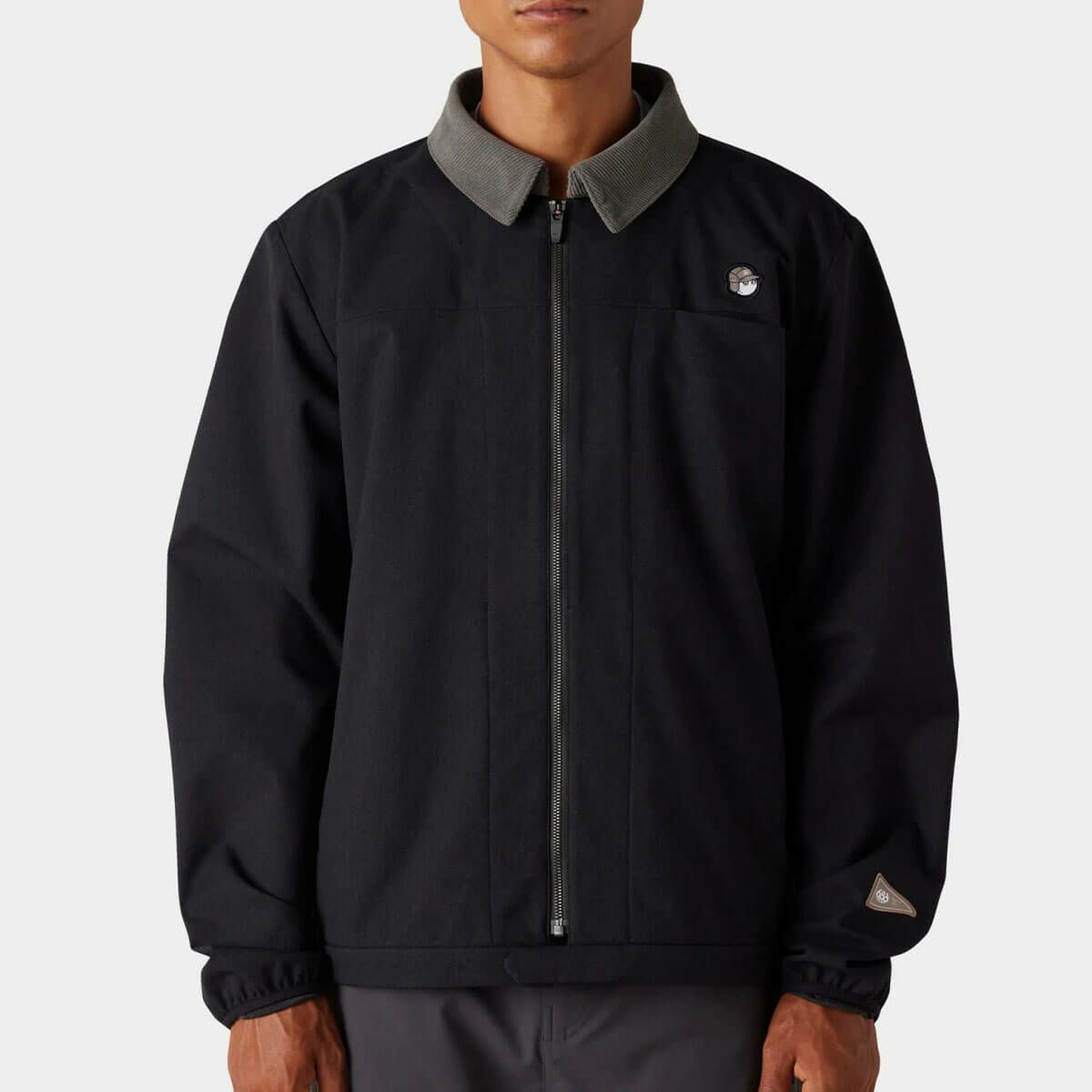 686 X MALBON 撥水 ロゴワッペン ストレッチ 長袖 2WAY フルジップ ジャケット M3FAJKT173 BLACK BLACK　詳細1