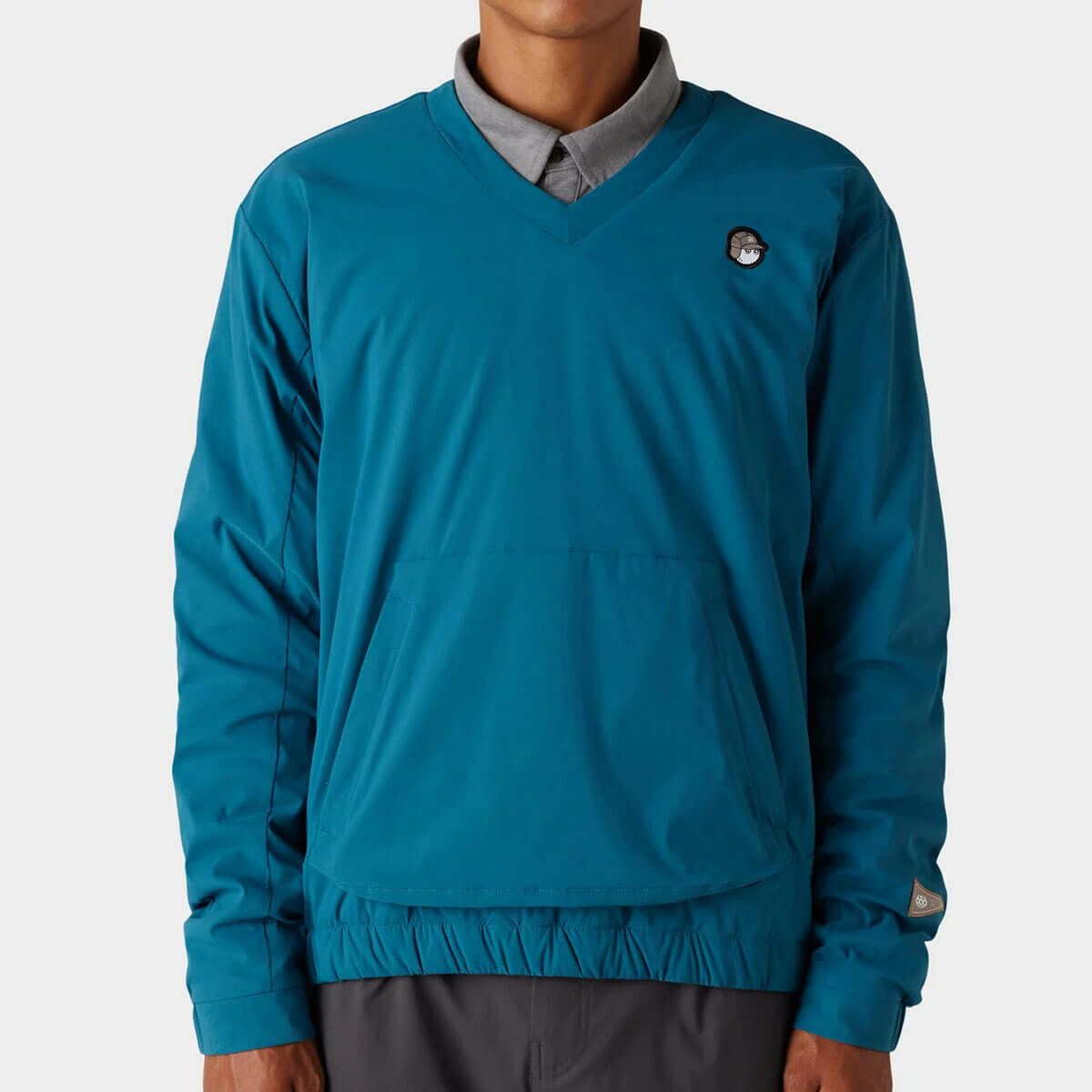 686 X MALBON 撥水 ロゴワッペン PRIMALOFT ストレッチ 長袖 Vネック プルオーバー ジャケット M3FAWLS172 MOROCCAN BLUE MOROCCANBLUE