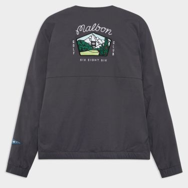 686 X MALBON 撥水 ロゴワッペン PRIMALOFT ストレッチ 長袖 Vネック プルオーバー ジャケット M3FAWLS172 CHARCOAL 詳細1