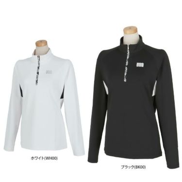 マンシングウェア Munsingwear　レディース ENVOY 防風 ストレッチ UVカット 長袖 ハーフジップシャツ MEWVJB01　2023年モデル 詳細1