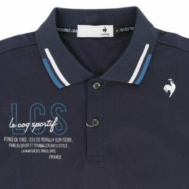ルコック Le coq sportif　メンズ UVカット 配色ライン 半袖 ポロシャツ QGMVJA11　2023年モデル 詳細3