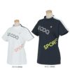 ルコック Le coq sportif　レディース ロゴプリント 配色ライン 半袖 モックネックシャツ QGWVJA00　2023年モデル