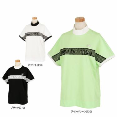 ニューバランスゴルフ　レディース SPORT ロゴライン バイカラー ストレッチ フレンチスリーブ モックネックシャツ 012-4166512　2024年モデル 詳細1