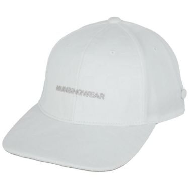 マンシングウェア Munsingwear　メンズ イオニア 花粉対策 エンボスブロックチェック柄 キャップ MGBVJC02 WH00 ホワイト　2023年モデル ホワイト（WH00）