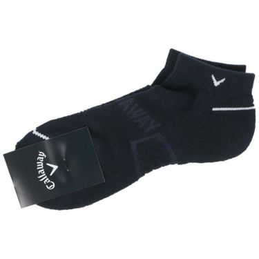 キャロウェイ Callaway　メンズ ロゴジャガード メッシュ アンクルソックス C24193110 1120 ネイビー　2024年モデル ネイビー（1120）