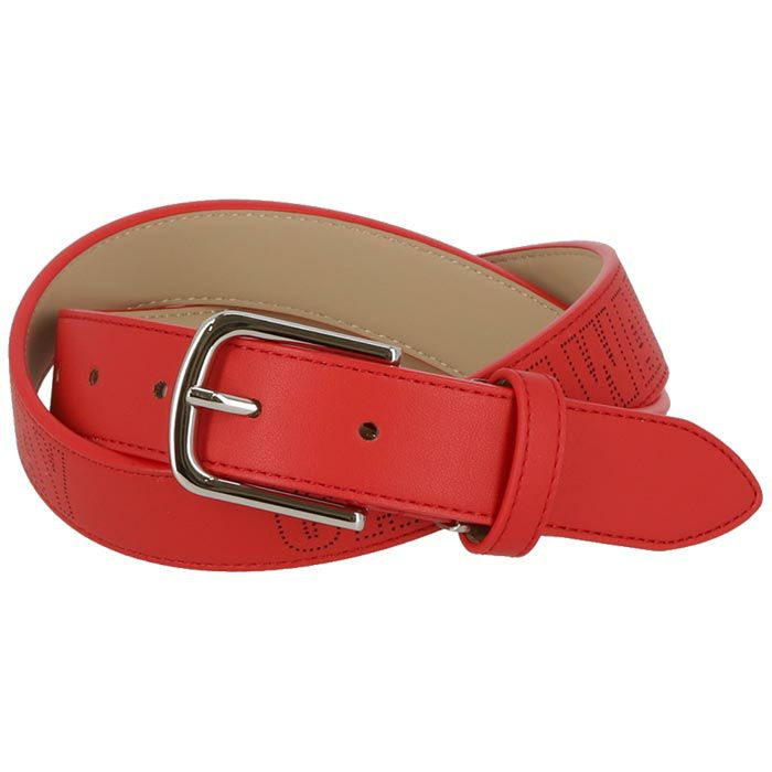 キャロウェイ Callaway　レディース ロゴパンチング ベルト C24192202 1100 レッド　2024年モデル レッド（1100）