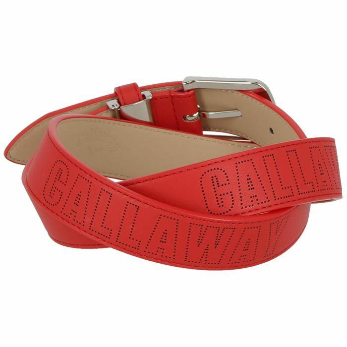 キャロウェイ Callaway　レディース ロゴパンチング ベルト C24192202 1100 レッド　2024年モデル 詳細1