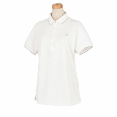 セントアンドリュース St ANDREWS　レディース ロゴジャガード 半袖 ポロシャツ 043-4160252　2024年モデル ホワイト（030）