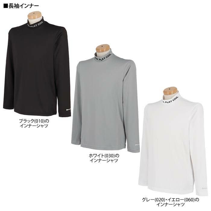 ピン PING　メンズ ロゴプリント 総柄 半袖 リブ衿 ポロシャツ ＆ 長袖 ハイネック インナーシャツ 621-4160209　2024年モデル 詳細3