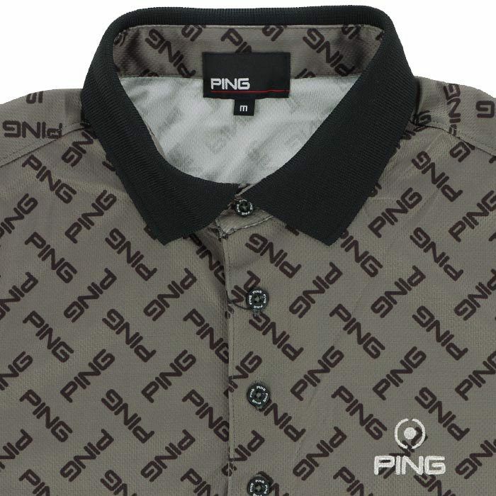 ピン PING　メンズ ロゴプリント 総柄 半袖 リブ衿 ポロシャツ ＆ 長袖 ハイネック インナーシャツ 621-4160209　2024年モデル 詳細4