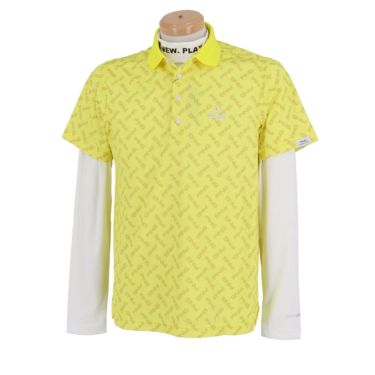 ピン PING　メンズ ロゴプリント 総柄 半袖 リブ衿 ポロシャツ ＆ 長袖 ハイネック インナーシャツ 621-4160209　2024年モデル イエロー（060）