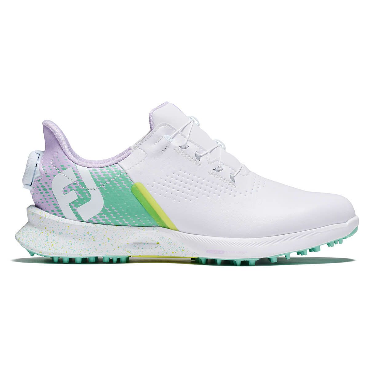 早割 旅行 ゴルフシューズ 美品【FOOTJOY】ダイヤル式 白 防水 24cm ピンク シューズ(女性用)