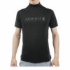 アドミラル Admiral　メンズ ロゴプリント メッシュ ストレッチ 半袖 モックネックシャツ ADMA419　2024年モデル ブラック（10）