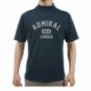 アドミラル Admiral　メンズ 鹿の子 ロゴプリント ストレッチ 半袖 モックネックシャツ ADMA432　2024年モデル ネイビー（30）
