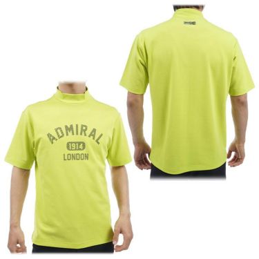 アドミラル Admiral　メンズ 鹿の子 ロゴプリント ストレッチ 半袖 モックネックシャツ ADMA432　2024年モデル 詳細2