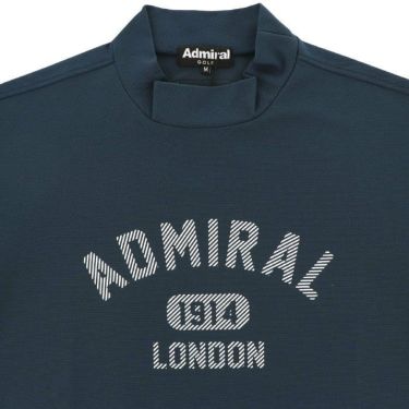 アドミラル Admiral　メンズ 鹿の子 ロゴプリント ストレッチ 半袖 モックネックシャツ ADMA432　2024年モデル 詳細3
