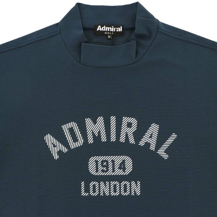 アドミラル Admiral　メンズ 鹿の子 ロゴプリント ストレッチ 半袖 モックネックシャツ ADMA432　2024年モデル 詳細3