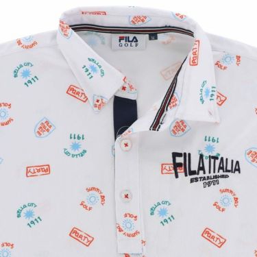 フィラ FILA　メンズ 接触冷感 鹿の子 モチーフプリント 飛び柄 半袖 ボタンダウン ポロシャツ 743-614 詳細3