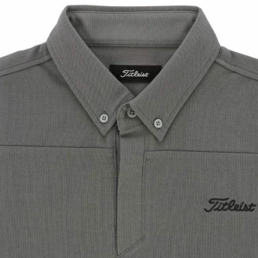 タイトリスト Titleist　メンズ 鹿の子 ストレッチ UVケア 半袖 フライフロント ボタンダウン ポロシャツ TKPMS110J　2023年モデル 詳細3