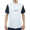 トミー ヒルフィガー ゴルフ　メンズ ロゴ刺繍 カラーブロック リブ衿 半袖 ポロシャツ THMA403　2024年モデル ホワイト（00）