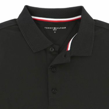 トミー ヒルフィガー ゴルフ　メンズ ロゴ刺繍 カラーブロック リブ衿 半袖 ポロシャツ THMA403　2024年モデル 詳細4