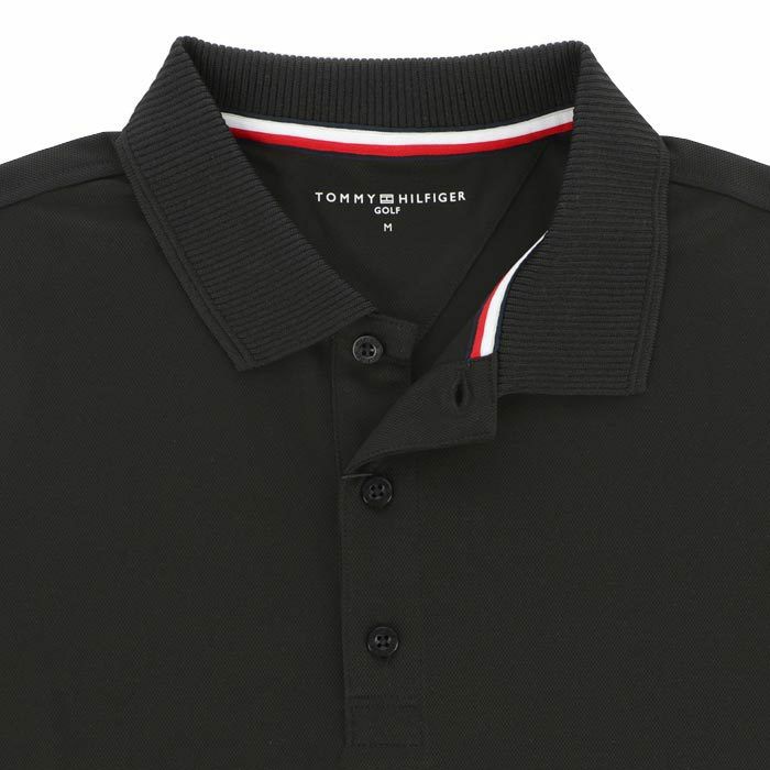 トミー ヒルフィガー ゴルフ　メンズ ロゴ刺繍 カラーブロック リブ衿 半袖 ポロシャツ THMA403　2024年モデル 詳細4