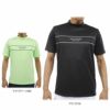 トミー ヒルフィガー ゴルフ　メンズ ロゴプリント ラインデザイン ストレッチ 半袖 モックネックシャツ THMA420　2024年モデル
