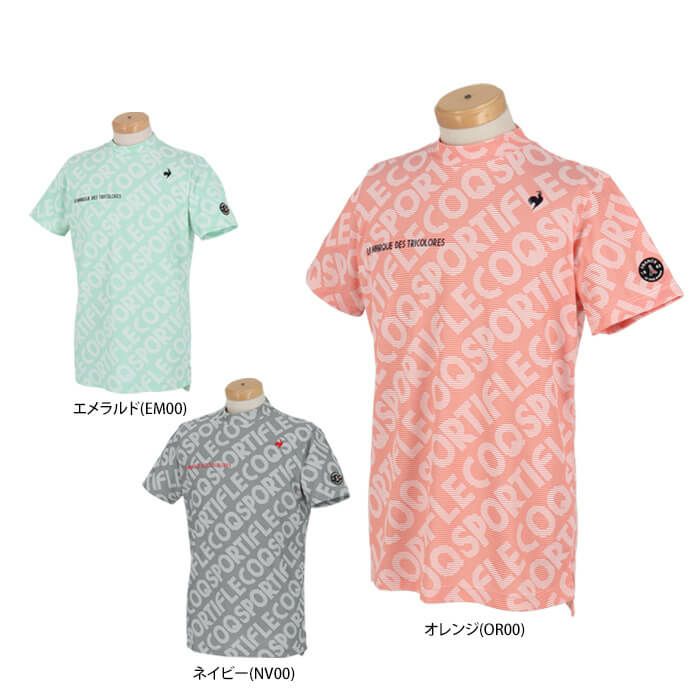 ルコック Le coq sportif　メンズ ロゴジャカード 総柄 ストレッチ 半袖 モックネックシャツ QGMXJA03　2024年モデル 詳細1
