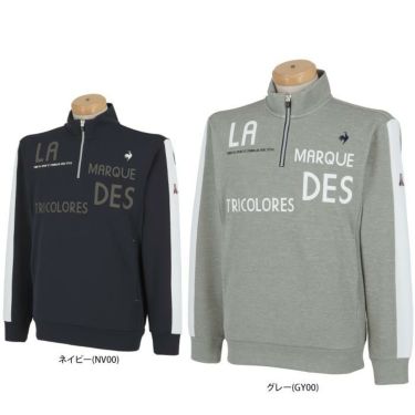 ルコック Le coq sportif　メンズ タイポグラフィプリント サイドライン 長袖 ハーフジップ プルオーバー QGMXJL51　2024年モデル 詳細1