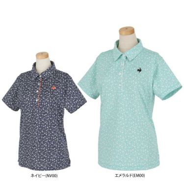 ルコック Le coq sportif　レディース マーガレット柄 ストレッチ 半袖 ポロシャツ QGWXJA12　2024年モデル 詳細1