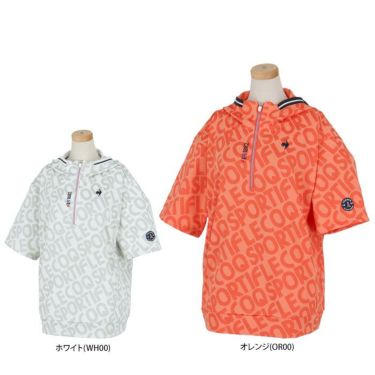 ルコック Le coq sportif　レディース ロゴジャガード 総柄 ストレッチ 半袖 ハーフジップ パーカー QGWXJL50　2024年モデル 詳細1