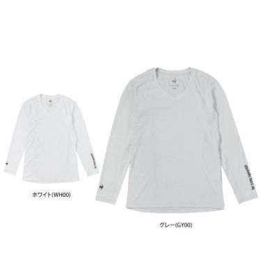 ルコック Le coq sportif　メンズ メッシュ 生地切替 長袖 Vネック アンダーシャツ QGMXJM01　2024年モデル 詳細1