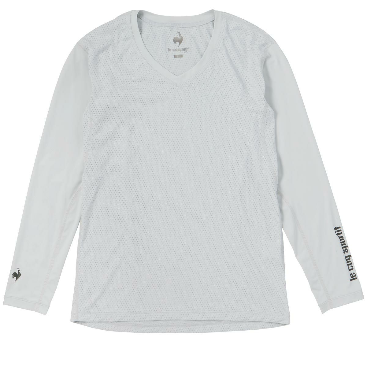 ルコック Le coq sportif　メンズ メッシュ 生地切替 長袖 Vネック アンダーシャツ QGMXJM01　2024年モデル グレー（GY00）