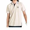 マンシングウェア Munsingwear　メンズ ロゴデザイン 総柄 モノグラムプリント 半袖 ポロシャツ MGMXJA20　2024年モデル ホワイト×ベージュ（WHBG）