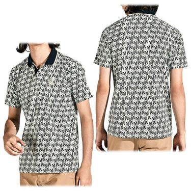 マンシングウェア Munsingwear　メンズ ロゴデザイン 総柄 モノグラムプリント 半袖 ポロシャツ MGMXJA20　2024年モデル 詳細2
