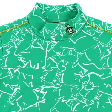 マンシングウェア Munsingwear　レディース ロゴ刺繍 ペンギンモチーフ 総柄プリント ストレッチ 半袖 ハイネックシャツ MEWXJA02　2024年モデル 詳細3