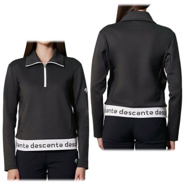 デサントゴルフ DESCENTE GOLF　レディース 防風 ロゴデザイン ストレッチ 長袖 ハーフジップ プルオーバー DGWXJL51　2024年モデル 詳細2