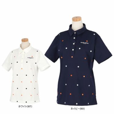 マリクレール marie claire　レディース ロゴモチーフ 飛び柄刺繍 半袖 ポロシャツ 714-634　2024年モデル 詳細1