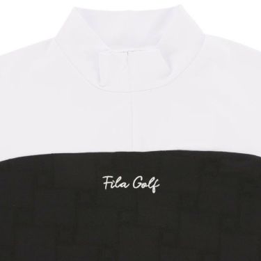 フィラ FILA　レディース ロゴジャガード バイカラー ストレッチ 半袖 モックネックシャツ 754-642　2024年モデル 詳細2