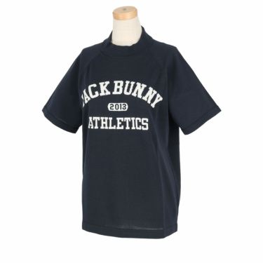 ジャックバニー Jack Bunny!!　レディース ロゴデザイン 半袖 モックネック プルオーバー 263-4175344　2024年モデル ネイビー（120）