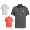 アディダス adidas　メンズ ロゴデザイン 総柄ジャカード 半袖 ポロシャツ IKJ53　2024年モデル
