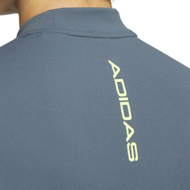 アディダス adidas　メンズ スリーストライプス メッシュ 生地切替 半袖 モックネックシャツ IKK67　2024年モデル 詳細4