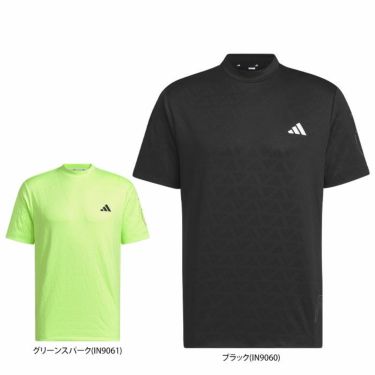 アディダス adidas　メンズ ロゴデザイン ジャガード 半袖 モックネックシャツ IKK69　2024年モデル 詳細1